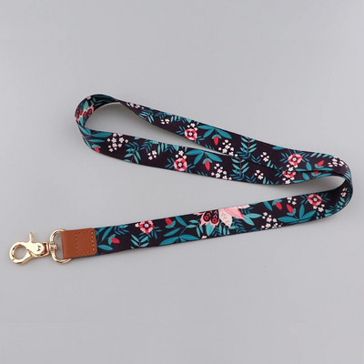 Ransitute R2801 Fashion Flowers Serie Ādas sprādzes Virves emblēmas ID Virves Tālruņa virve Atslēgas Virves kakla siksnas aksesuāri