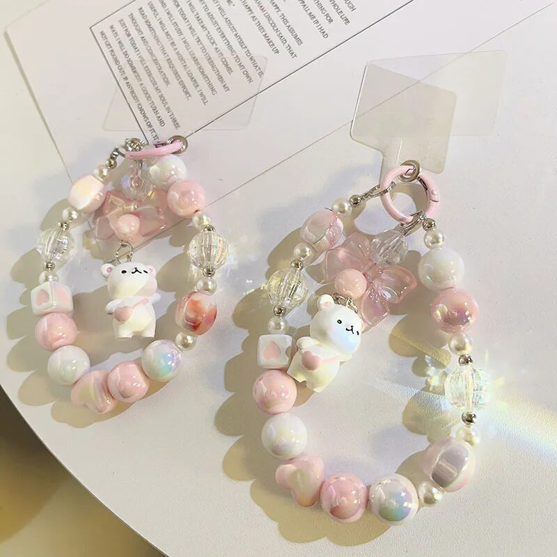 Crtani medvjed ljubavne perle lanac mobilni telefon uže kratak stil privjesak privjesak privjesak protiv pada Viseći kabel trake za nakit