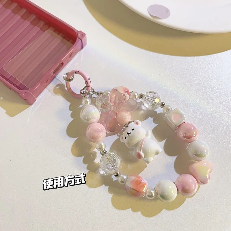 Crtani medvjed ljubavne perle lanac mobilni telefon uže kratak stil privjesak privjesak privjesak protiv pada Viseći kabel trake za nakit