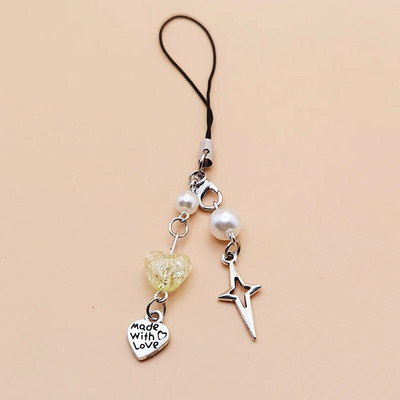 Originaalsed DIY käsitsi valmistatud armsad telefonivõrud Y2K naiste ripats Kawaii võtmehoidja rihmapael koos tähepärliga karu multifilmitarvikutega