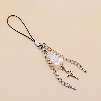 Originaalsed DIY käsitsi valmistatud armsad telefonivõrud Y2K naiste ripats Kawaii võtmehoidja rihmapael koos tähepärliga karu multifilmitarvikutega