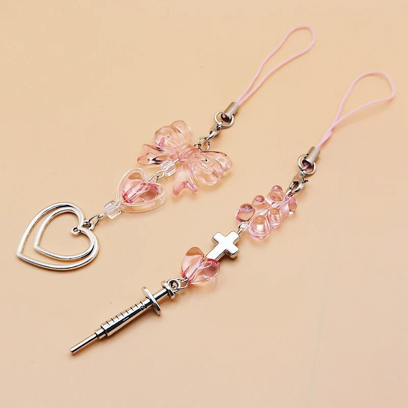 Originaalsed DIY käsitsi valmistatud armsad telefonivõrud Y2K naiste ripats Kawaii võtmehoidja rihmapael koos tähepärliga karu multifilmitarvikutega