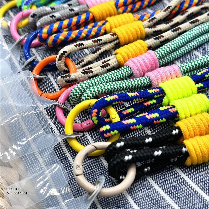 Tālruņa krāsu ķēde, noņemama mobilā tālruņa siksna Pretnozaudēšanas virves vasaras ķēdes rotaslietas Tālruņa plaukstas siksnas piekārtiem virves ornamentiem