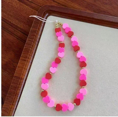 Love Heart Shell Beaded Αλυσίδες Κινητού Τηλεφώνου Κρεμαστό Κρεμαστό Μπρελόκ Απλή Θήκη Αξεσουάρ Κοσμήματα Γυναικεία γούρια