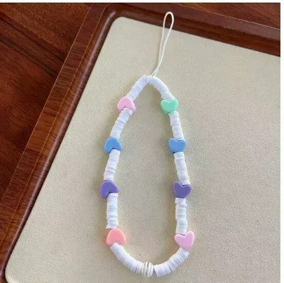 Love Heart Shell Beaded Αλυσίδες Κινητού Τηλεφώνου Κρεμαστό Κρεμαστό Μπρελόκ Απλή Θήκη Αξεσουάρ Κοσμήματα Γυναικεία γούρια