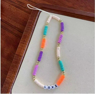 Love Heart Shell Beaded Αλυσίδες Κινητού Τηλεφώνου Κρεμαστό Κρεμαστό Μπρελόκ Απλή Θήκη Αξεσουάρ Κοσμήματα Γυναικεία γούρια