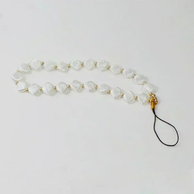 Love Heart Shell Beaded Αλυσίδες Κινητού Τηλεφώνου Κρεμαστό Κρεμαστό Μπρελόκ Απλή Θήκη Αξεσουάρ Κοσμήματα Γυναικεία γούρια