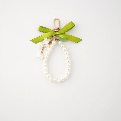 Modes lentes priekšgala pērļu piekarināmais atslēgu piekariņš iPhone tālrunim Samsung sievietēm mobilā tālruņa soma Automašīnas atslēgu piekariņš šarmu dekoru vairumtirdzniecība