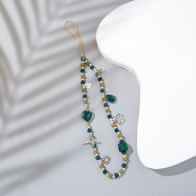 Moodne akrüülist mobiiltelefoni kett Viie otsaga tärniga ripats helmestega telefonipael Mobiiltelefoni riputusnöör naistele ehted