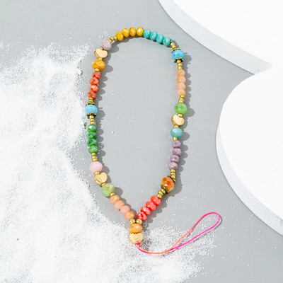 Moodne akrüülist mobiiltelefoni kett Viie otsaga tärniga ripats helmestega telefonipael Mobiiltelefoni riputusnöör naistele ehted