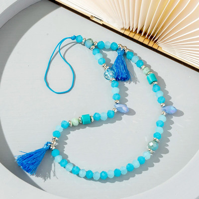 Moodne akrüülist mobiiltelefoni kett Viie otsaga tärniga ripats helmestega telefonipael Mobiiltelefoni riputusnöör naistele ehted