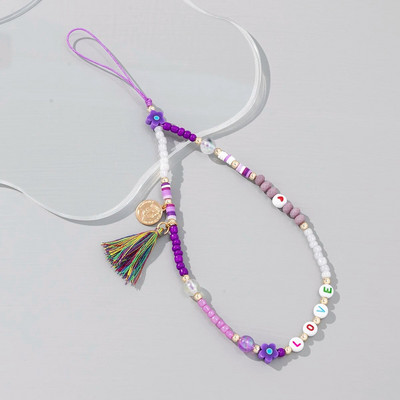 Moodne akrüülist mobiiltelefoni kett Viie otsaga tärniga ripats helmestega telefonipael Mobiiltelefoni riputusnöör naistele ehted