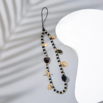 Moodne akrüülist mobiiltelefoni kett Viie otsaga tärniga ripats helmestega telefonipael Mobiiltelefoni riputusnöör naistele ehted