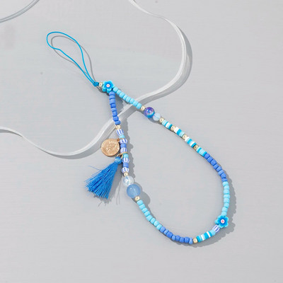 Moodne akrüülist mobiiltelefoni kett Viie otsaga tärniga ripats helmestega telefonipael Mobiiltelefoni riputusnöör naistele ehted