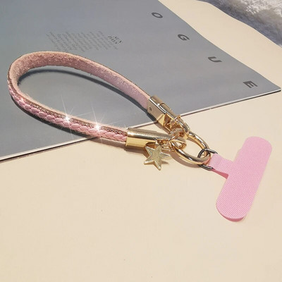 Moodne tipptasemel naiste nahast randmepael Mobiiltelefonipael Vastupidav kaasaskantav ripats-kett-telefoni kadumisvastane pael