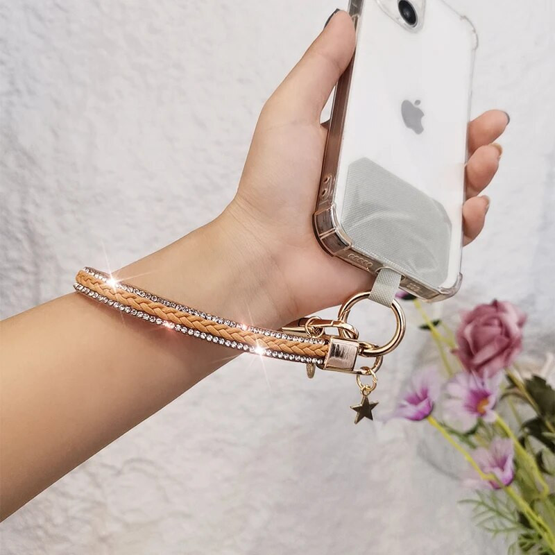 Moodne tipptasemel naiste nahast randmepael Mobiiltelefonipael Vastupidav kaasaskantav ripats-kett-telefoni kadumisvastane pael