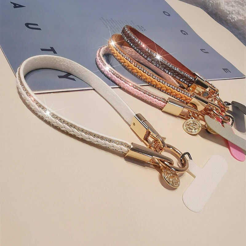 Moodne tipptasemel naiste nahast randmepael Mobiiltelefonipael Vastupidav kaasaskantav ripats-kett-telefoni kadumisvastane pael