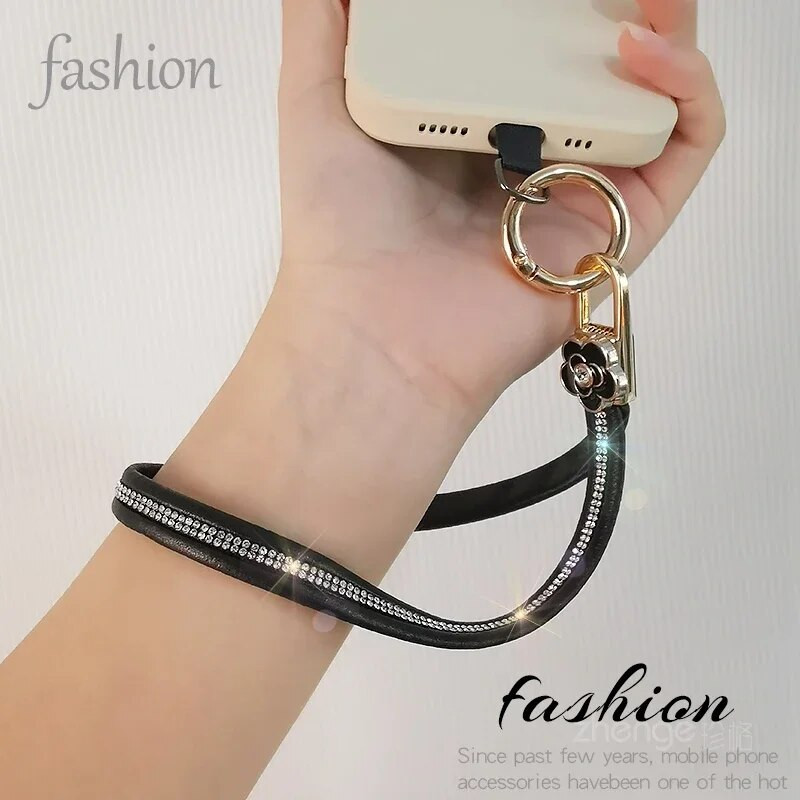 Mobiiltelefoni kaelapael, lilleline, kõrgekvaliteediline naiste nahast randmepael, kaasaskantav ripatsiga kett, telefoniümbris, kaotsiminekuvastane pael