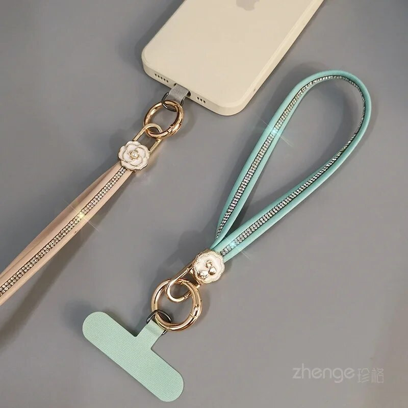 Mobiiltelefoni kaelapael, lilleline, kõrgekvaliteediline naiste nahast randmepael, kaasaskantav ripatsiga kett, telefoniümbris, kaotsiminekuvastane pael