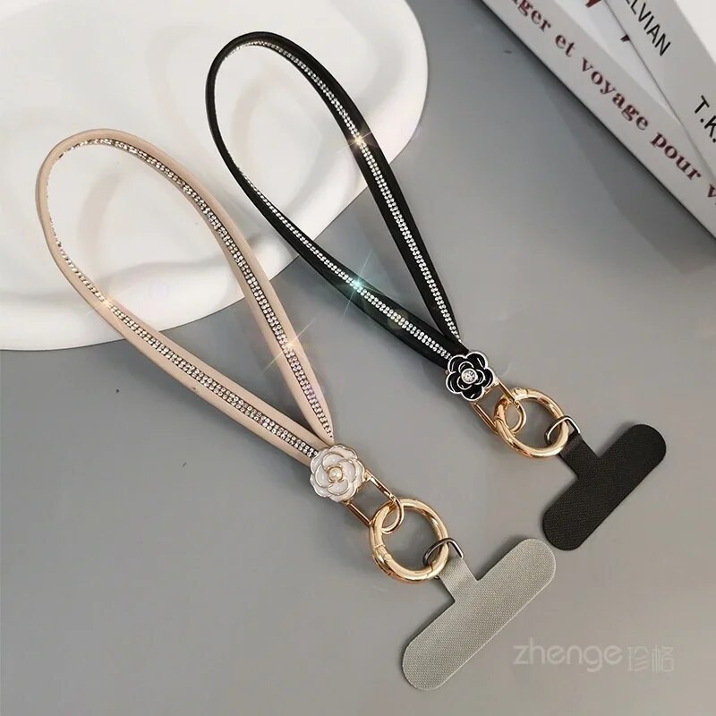 Mobiiltelefoni kaelapael, lilleline, kõrgekvaliteediline naiste nahast randmepael, kaasaskantav ripatsiga kett, telefoniümbris, kaotsiminekuvastane pael