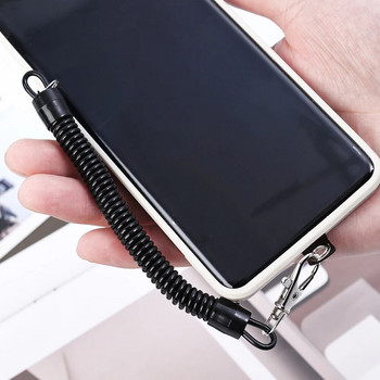 Τηλεσκοπική αντικλεπτική φλάντζα με κορδόνι ελατηρίου Ασφαλής πρόσδεση τηλεφώνου με λουράκια Smartphone με κορδόνι για τηλέφωνα γενικής χρήσης
