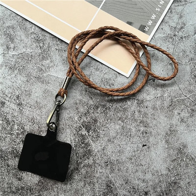 Snur din piele de înaltă calitate Curele împletite PU pentru chei Lanțuri mobile Breloce pentru gât Curele antifurt pentru lanțuri pentru telefonul mobil