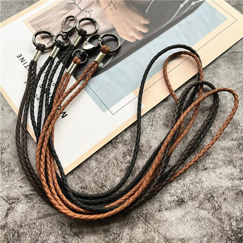 Visokokvalitetni kožni konop PU pleteni remeni za ključeve Uzice za mobilne telefone Privjesci za ključeve Trake za vrat Protuprovalni lančići za mobitele