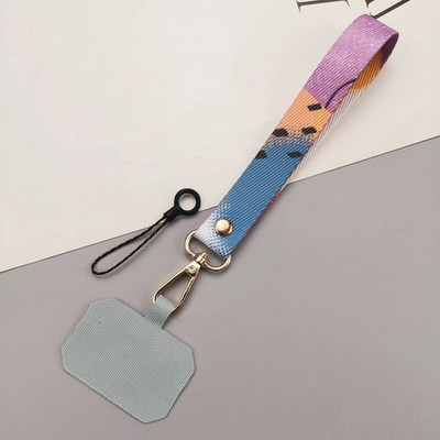 Κοντό φορητό μενταγιόν, έγχρωμο μοτίβο, υφαντό λουρί, γενική θήκη τηλεφώνου με ιμάντα καρπού γενικής χρήσης, λουράκι κινητού τηλεφώνου