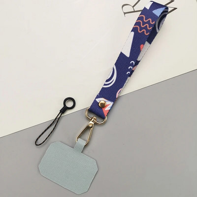 Κοντό φορητό μενταγιόν, έγχρωμο μοτίβο, υφαντό λουρί, γενική θήκη τηλεφώνου με ιμάντα καρπού γενικής χρήσης, λουράκι κινητού τηλεφώνου