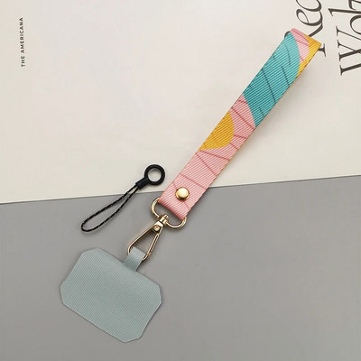 Κοντό φορητό μενταγιόν, έγχρωμο μοτίβο, υφαντό λουρί, γενική θήκη τηλεφώνου με ιμάντα καρπού γενικής χρήσης, λουράκι κινητού τηλεφώνου