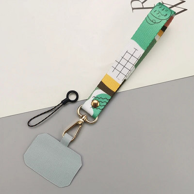 Κοντό φορητό μενταγιόν, έγχρωμο μοτίβο, υφαντό λουρί, γενική θήκη τηλεφώνου με ιμάντα καρπού γενικής χρήσης, λουράκι κινητού τηλεφώνου