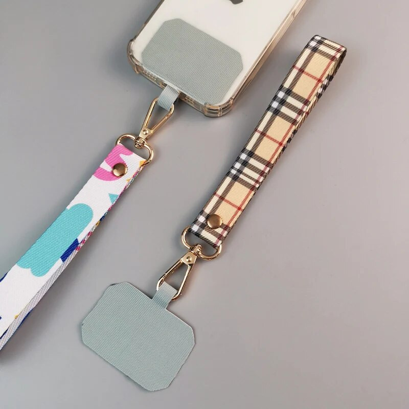 Κοντό φορητό μενταγιόν, έγχρωμο μοτίβο, υφαντό λουρί, γενική θήκη τηλεφώνου με ιμάντα καρπού γενικής χρήσης, λουράκι κινητού τηλεφώνου