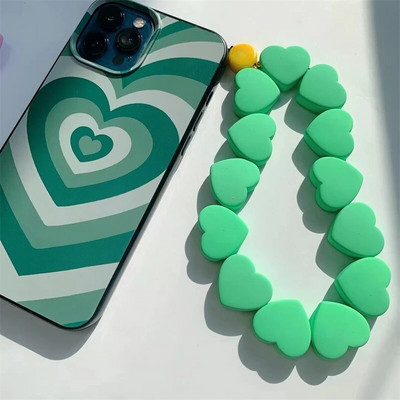 Sveķu mīlestības sirds pērlītēm mobilais tālrunis pret pazaudēšanu Sieviešu mobilā tālruņa ķēdes šarms Tālruņa plaukstas siksniņas kulons Decora