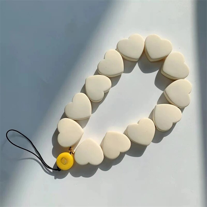 Sveķu mīlestības sirds pērlītēm mobilais tālrunis pret pazaudēšanu Sieviešu mobilā tālruņa ķēdes šarms Tālruņa plaukstas siksniņas kulons Decora