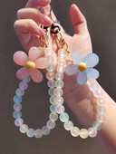 Īsi ziedi Mobilais telefons, siksniņa Candy krāsa plaukstas virve Rokassprādze pret pazaudēšanu tālruņa futrālis, atslēgu piekariņš, meiteņu soma, aksesuārs