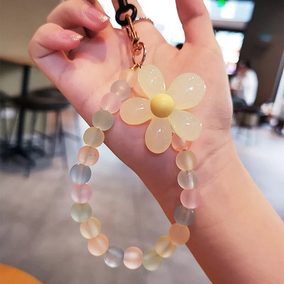 Īsi ziedi Mobilais telefons, siksniņa Candy krāsa plaukstas virve Rokassprādze pret pazaudēšanu tālruņa futrālis, atslēgu piekariņš, meiteņu soma, aksesuārs