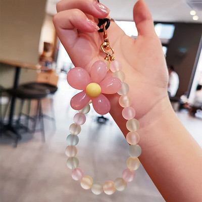 Īsi ziedi Mobilais telefons, siksniņa Candy krāsa plaukstas virve Rokassprādze pret pazaudēšanu tālruņa futrālis, atslēgu piekariņš, meiteņu soma, aksesuārs