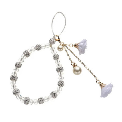 Modes kulons ziedu rokassprādze Mobilā tālruņa aukla Kristāla tālruņa siksniņas Piekarināma virve Siksna Rokas virve Pretnozaudēšanas aukla