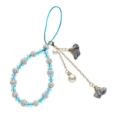 Modes kulons ziedu rokassprādze Mobilā tālruņa aukla Kristāla tālruņa siksniņas Piekarināma virve Siksna Rokas virve Pretnozaudēšanas aukla