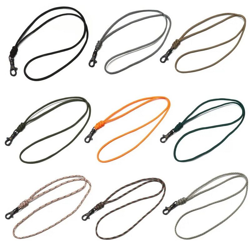 Neilona štrope mobilā tālruņa piekarināmā virve Paracord atslēgu piekariņš, trīsstūra sprādze, augstas stiprības izpletņa aukla mugursomas atslēgu piekariņš