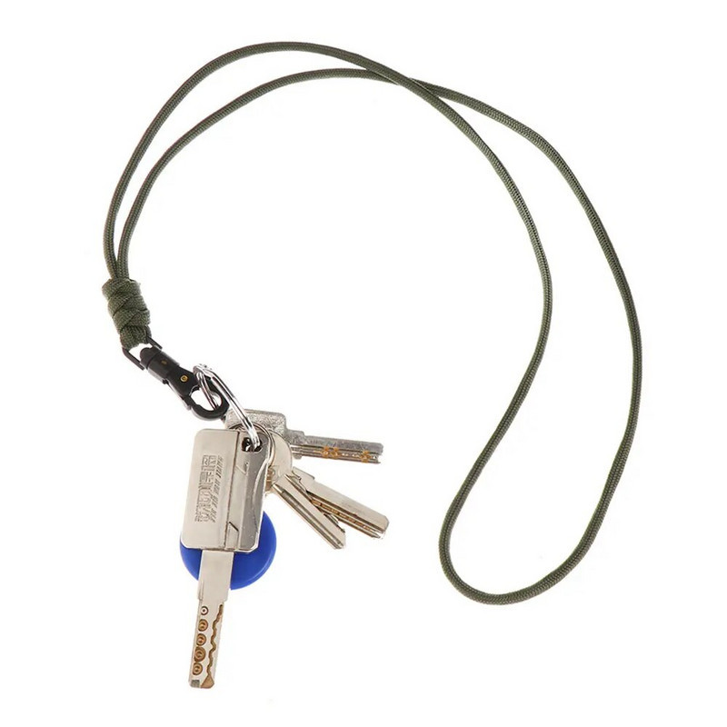 Neilona štrope mobilā tālruņa piekarināmā virve Paracord atslēgu piekariņš, trīsstūra sprādze, augstas stiprības izpletņa aukla mugursomas atslēgu piekariņš