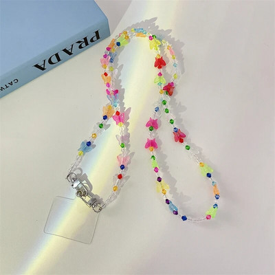 Koreja Cute Star Crossbody Virves siksnas tālruņa rokassprādze Sievietēm Pērļu ķēde mobilā tālruņa kulons, šarms pret pazaudēšanu štropes rotaslietas