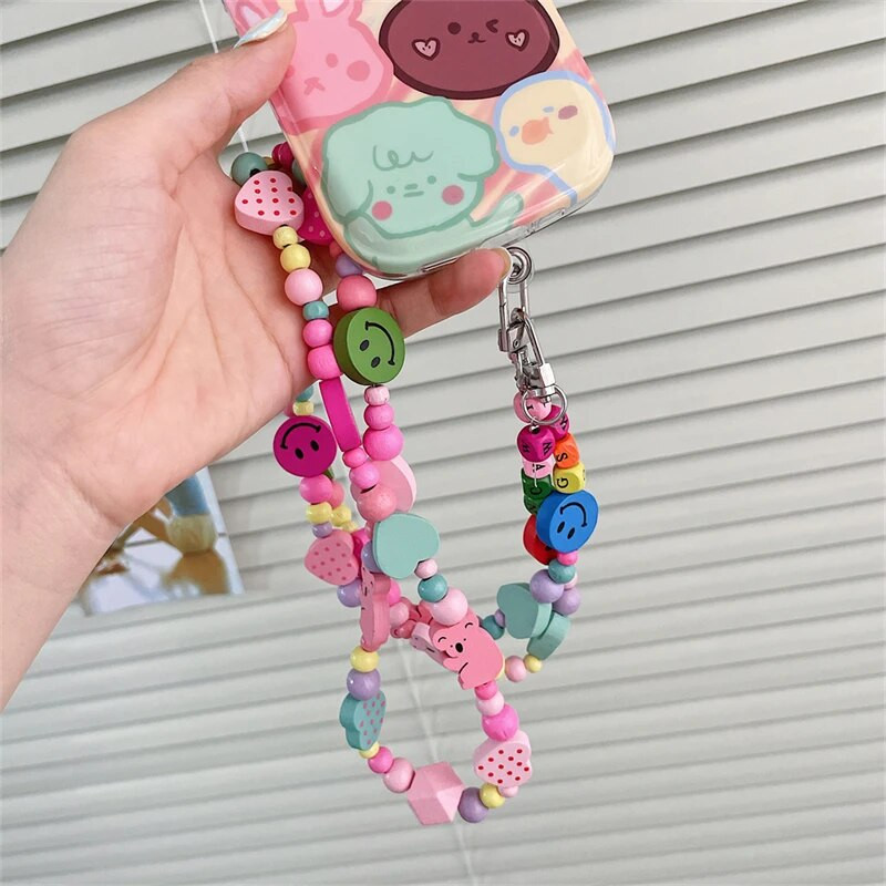 Koreja Cute Star Crossbody Virves siksnas tālruņa rokassprādze Sievietēm Pērļu ķēde mobilā tālruņa kulons, šarms pret pazaudēšanu štropes rotaslietas