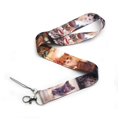 JF0080 Jauka, melna kaķa aukla, suņa ķepas kakla siksna atslēgai ID kartei mobilā tālruņa siksniņas žetonu turētājs DIY piekāršanas virves piederumi