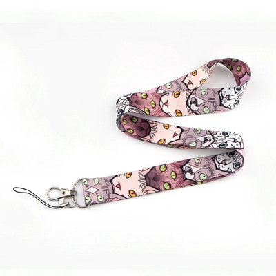 JF0080 Jauka, melna kaķa aukla, suņa ķepas kakla siksna atslēgai ID kartei mobilā tālruņa siksniņas žetonu turētājs DIY piekāršanas virves piederumi