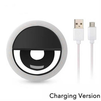 Lumină inel pentru selfie cu LED de încărcare USB Lentile pentru telefon mobil Inel pentru lampă pentru selfie cu LED pentru iPhone pentru Samsung Xiaomi Telefon Selfie Light