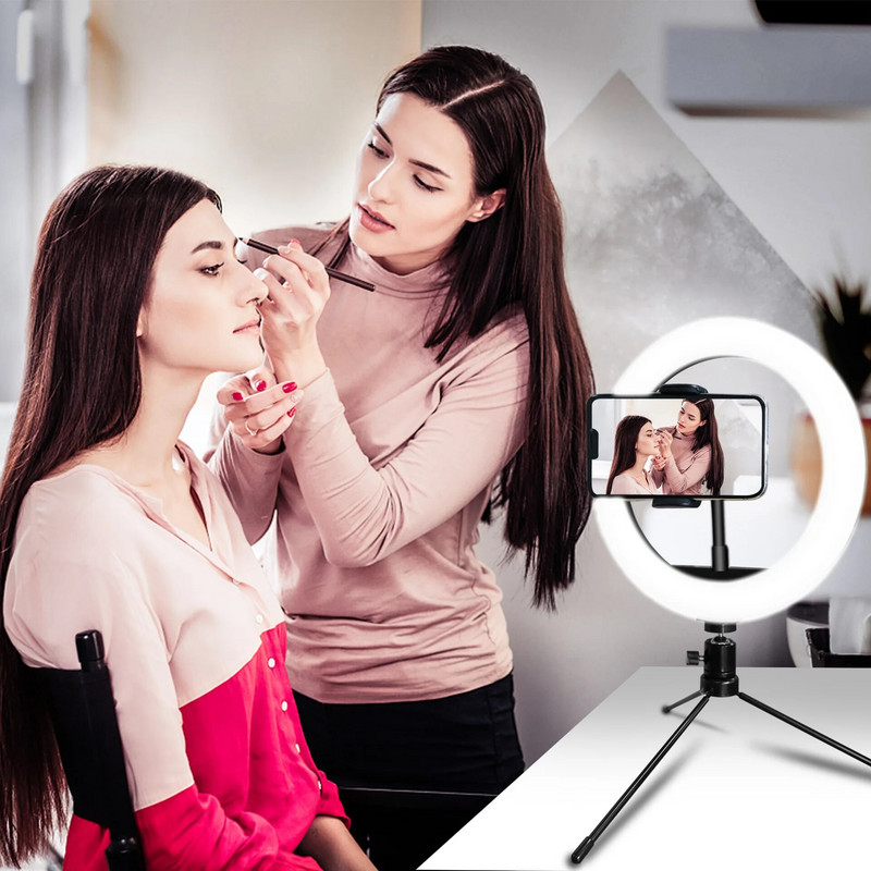 26 cm 10-tolline Led Ring Selfie valgus hämardatav fotograafia valgustuskomplekt USB laadimislamp koos statiiviga otsevideo jaoks 120 lambihelmestega