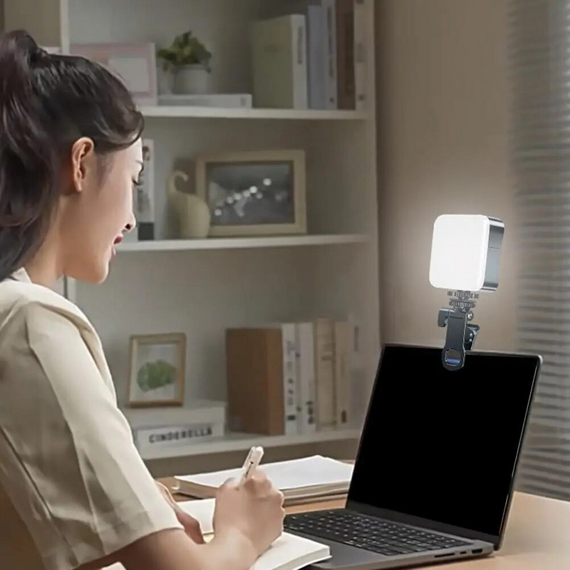 Viedtālruņa pašbildes gaisma Pašbildes video konferences gaisma pārnēsājama LED gaisma, kas ir saderīga ar mobilā tālruņa iPad klēpjdatora kameru