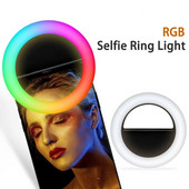 Lumină inel pentru selfie cu LED pentru lentile de telefon mobil Lumini portabile RGB colorate pentru lampă bliț pentru telefonul mobil YouTube Iluminare de umplere live