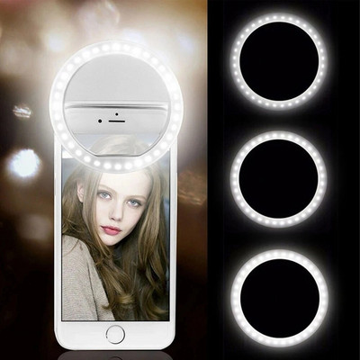 USB Charge Led Selfie Ring Light Lens za mobilni telefon Selfie Lamp Ring za iPhone 14 13 Pro Max Samsung Xiaomi Phone Selfie Light